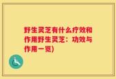 野生灵芝有什么疗效和作用野生灵芝：功效与作用一览)