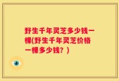 野生千年灵芝多少钱一棵(野生千年灵芝价格一棵多少钱？)