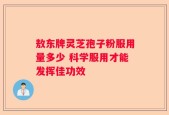 敖东牌灵芝孢子粉服用量多少 科学服用才能发挥佳功效