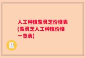 人工种植紫灵芝价格表(紫灵芝人工种植价格一览表)