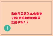 家庭种灵芝怎么收集孢子粉(家庭如何收集灵芝孢子粉？)