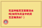 花盆种植灵芝需要浇水吗(如何为花盆中的灵芝正确浇水？)