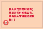仙人灵芝开花时间表(灵芝开花时间表公布，助力仙人掌种植达成目标！)