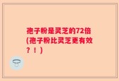 孢子粉是灵芝的72倍(孢子粉比灵芝更有效？！)