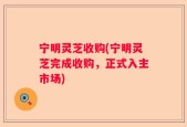 宁明灵芝收购(宁明灵芝完成收购，正式入主市场)
