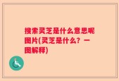 搜索灵芝是什么意思呢图片(灵芝是什么？一图解释)