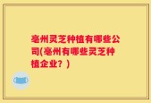 亳州灵芝种植有哪些公司(亳州有哪些灵芝种植企业？)