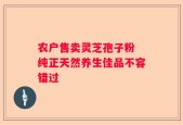 农户售卖灵芝孢子粉 纯正天然养生佳品不容错过