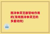 西洋参灵芝都管啥作用的(发现西洋参灵芝的多重功效)