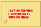 门店可以种灵芝吗视频(门店如何栽培灵芝？视频教你如何种植)