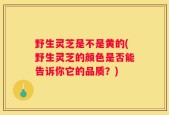 野生灵芝是不是黄的(野生灵芝的颜色是否能告诉你它的品质？)