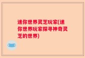 迷你世界灵芝玩家(迷你世界玩家探寻神奇灵芝的世界)