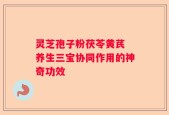 灵芝孢子粉茯苓黄芪 养生三宝协同作用的神奇功效