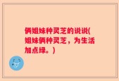 俩姐妹种灵芝的说说(姐妹俩种灵芝，为生活加点绿。)