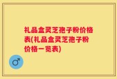 礼品盒灵芝孢子粉价格表(礼品盒灵芝孢子粉价格一览表)