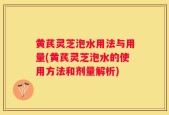 黄芪灵芝泡水用法与用量(黄芪灵芝泡水的使用方法和剂量解析)