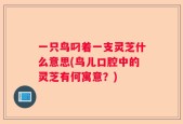 一只鸟叼着一支灵芝什么意思(鸟儿口腔中的灵芝有何寓意？)