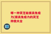 哪一种灵芝能提高免疫力(提高免疫力的灵芝种类大全