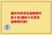 国内中药灵芝品牌排行前十名(国内十大灵芝品牌排行榜)