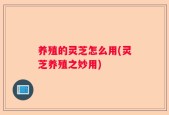 养殖的灵芝怎么用(灵芝养殖之妙用)