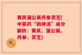 黄芪蒲公英丹参灵芝(中草药“四神汤”成分解析：黄芪、蒲公英、丹参、灵芝)
