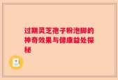 过期灵芝孢子粉泡脚的神奇效果与健康益处探秘
