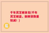 千年灵芝被拿走(千年灵芝被盗，新鲜货数量锐减！)