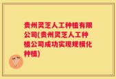 贵州灵芝人工种植有限公司(贵州灵芝人工种植公司成功实现规模化种植)