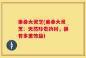 重叠大灵芝(重叠大灵芝：天然珍贵药材，拥有多重效益)