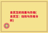 青灵芝的效果与作用(青灵芝：功效与作用分析)