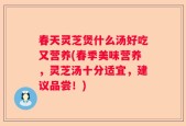 春天灵芝煲什么汤好吃又营养(春季美味营养，灵芝汤十分适宜，建议品尝！)