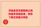 河南省灵芝提取物三萜的诸多惊艳应用，带你了解它的魅力所在