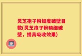 灵芝孢子粉细度破壁目数(灵芝孢子粉精细破壁，提高吸收效果)