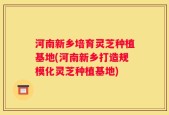 河南新乡培育灵芝种植基地(河南新乡打造规模化灵芝种植基地)