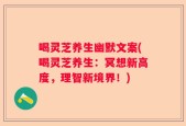 喝灵芝养生幽默文案(喝灵芝养生：冥想新高度，理智新境界！)