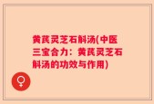 黄芪灵芝石斛汤(中医三宝合力：黄芪灵芝石斛汤的功效与作用)
