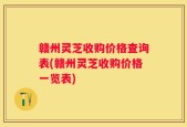 赣州灵芝收购价格查询表(赣州灵芝收购价格一览表)
