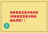 鸡骨草灵芝孢子粉功效(鸡骨草灵芝孢子粉的益处何在？)