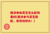 西洋参和灵芝怎么配效果好(西洋参与灵芝搭配，有效功效大！)