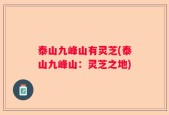 泰山九峰山有灵芝(泰山九峰山：灵芝之地)