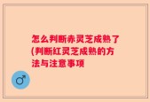 怎么判断赤灵芝成熟了(判断红灵芝成熟的方法与注意事项
