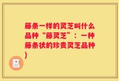 藤条一样的灵芝叫什么品种“藤灵芝”：一种藤条状的珍贵灵芝品种)