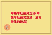 苹果羊肚菌灵芝汤(苹果羊肚菌灵芝汤：滋补养生的佳品)