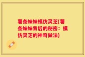 薯条妹妹模仿灵芝(薯条妹妹背后的秘密：模仿灵芝的神奇做法)