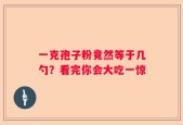 一克孢子粉竟然等于几勺？看完你会大吃一惊
