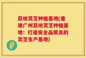 荔坡灵芝种植基地(重建广州荔坡灵芝种植基地：打造安全品质高的灵芝生产基地)
