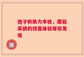 孢子粉助力丰收，蘑菇采摘的惊喜体验等你发现