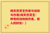 纯天然灵芝作用与功效与作用(纯天然灵芝：神奇的功效和作用，惊人的好处！)