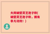 大同破壁灵芝孢子粉(破壁灵芝孢子粉，拥有非凡功效！)