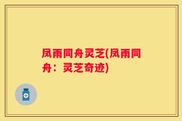 凤雨同舟灵芝(凤雨同舟：灵芝奇迹)